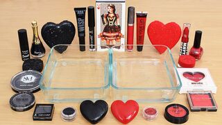 Black vs Red - Mixing Makeup Eyeshadow Into Slime! Special Queen of Hearts