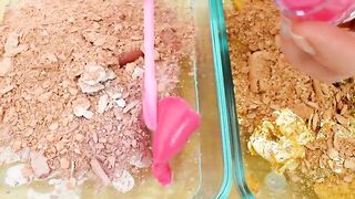 Rose Gold vs Gold - Mixing Makeup Eyeshadow Into Slime!  Special Series