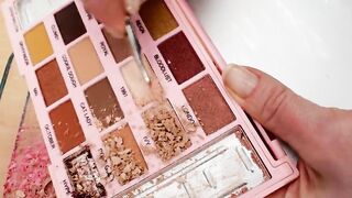 Mixing Makeup Eyeshadow Into Slime!  Pink vs White