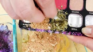 Mixing Makeup Eyeshadow Into Slime!  Purple vs Gold Special Series