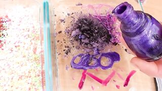 Coral vs Purple - Mixing Makeup Eyeshadow Into Slime ASMR