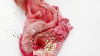Soft Pink vs Red - Mixing Makeup Eyeshadow Into Slime ASMR