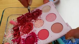 Pink vs Blue - Mixing Makeup Eyeshadow Into Slime ASMR