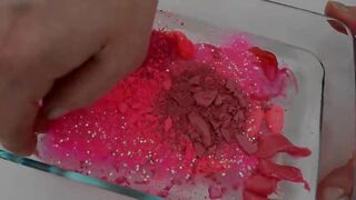 Neon Pink vs Neon Blue - Mixing Makeup Eyeshadow Into Slime ASMR