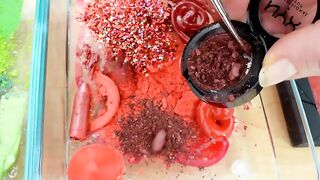Christmas Kiss - Mixing Makeup Eyeshadow Into Slime ASMR - Satisfying Slime Video