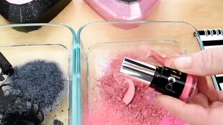 Black vs Pink  - Mixing Makeup Eyeshadow Into Satisfying Slime ASMR