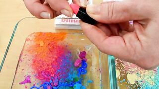 Rainbow Neon vs Pastel - Mixing Makeup Eyeshadow Into Slime ASMR - Satisfying Slime Video