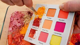 Autumn Rainbow Slime - Mixing Makeup, Eyeshadow, Lipstick and Glitter Into Slime ASMR