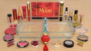 Mulan Red vs Gold - Slime ASMR - Coloring with Makeup, Eyeshadow, Nail Polish and Lipstick!