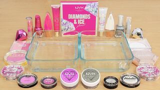 Pink vs Diamonds - Coloring Satisfying Slime ASMR with Eyeshadow, Glitter and Makeup #2