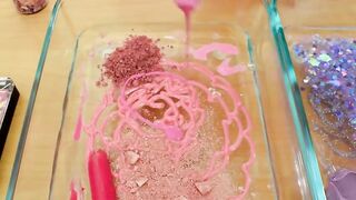 Pink vs Purple - Mixing Makeup Eyeshadow Into Slime ASMR 442 Satisfying Slime Video