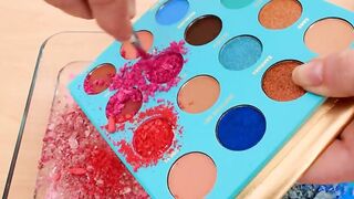 Pink vs Blue - Mixing Makeup Eyeshadow Into Slime ASMR 437 Satisfying Slime Video
