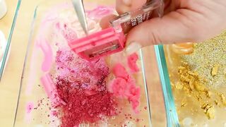 Pink Rose vs Gold - Mixing Makeup Eyeshadow Into Slime ASMR 435 Satisfying Slime Video