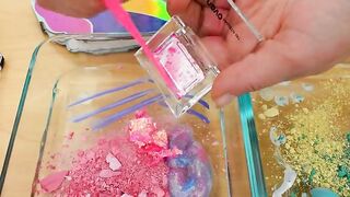 Unicorn vs Mermaid - Mixing Makeup Eyeshadow Into Slime ASMR 433 Satisfying Slime Video