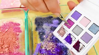 Pink vs Purple - Mixing Makeup Eyeshadow Into Slime ASMR 426 Satisfying Slime Video