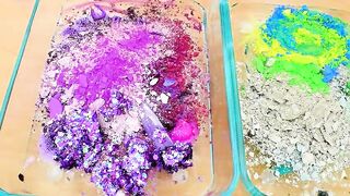 Purple vs Green - Mixing Makeup Eyeshadow Into Slime ASMR 423 Satisfying Slime Video