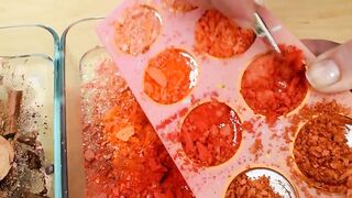 Chocolate vs Orange - Coloring Satisfying Slime ASMR with Eyeshadow and Makeup