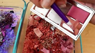Violet Rose - Mixing Makeup Eyeshadow Into Slime ASMR Satisfying Slime Video