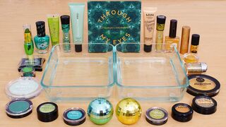 Green vs Gold - Mixing Makeup Eyeshadow Into Slime ASMR - Satisfying Slime Video