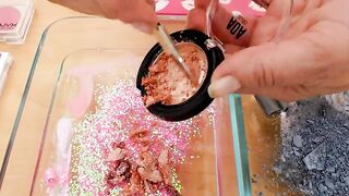 Pink vs Silver - Coloring Satisfying Slime ASMR with Eyeshadow and Makeup