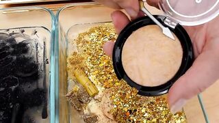 Black vs Gold - Mixing Makeup Eyeshadow Into Slime ASMR! Satisfying Slime Video