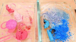 Pink vs Blue - Mixing Makeup Eyeshadow Into Slime ASMR! Satisfying Slime Video