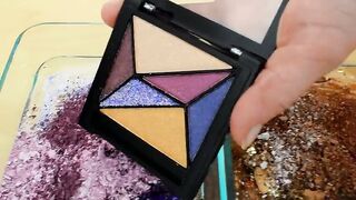 Purple vs Bronze - Mixing Makeup Eyeshadow Into Slime ASMR - Satisfying Slime Video