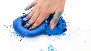 Pink vs Blue - Coloring Satisfying Slime ASMR with Eyeshadow and Makeup