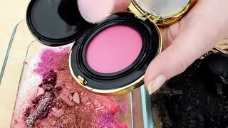 Pink vs Black - Coloring Satisfying Slime ASMR with Eyeshadow and Makeup