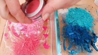 Pink vs Teal - Coloring Satisfying Slime ASMR with Eyeshadow and Makeup