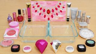 Pink vs Diamonds - Coloring Satisfying Slime ASMR with Eyeshadow and Makeup