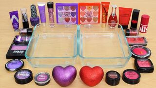 Purple vs Red - Mixing Makeup Eyeshadow Into Slime ASMR 419 Satisfying Slime Video