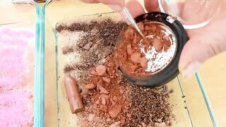 Strawberry vs Chocolate - Mixing Makeup Eyeshadow Into Slime ASMR 416 Satisfying Slime Video