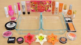 Pink vs White vs Orange - Mixing Makeup Eyeshadow Into Slime ASMR 409 Satisfying Slime Video
