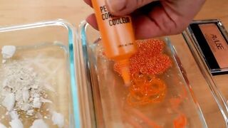 Pink vs White vs Orange - Mixing Makeup Eyeshadow Into Slime ASMR 409 Satisfying Slime Video