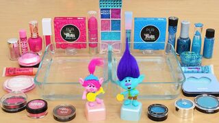 Pink vs Blue - Mixing Makeup Eyeshadow Into Slime ASMR 408 Satisfying Slime Video