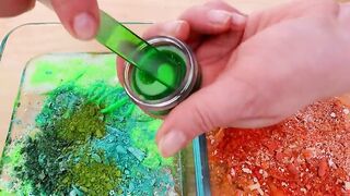 Lime vs Orange - Mixing Makeup Eyeshadow Into Slime ASMR 407 Satisfying Slime Video