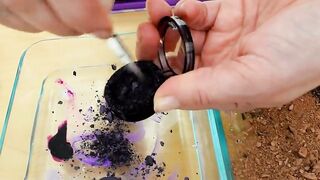 Purple vs Brown - Mixing Makeup Eyeshadow Into Slime ASMR 406 Satisfying Slime Video