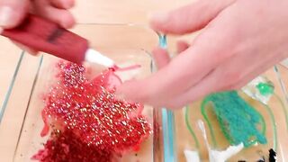 Candy Red vs Green Apple - Mixing Makeup Eyeshadow Into Slime ASMR 400 Satisfying Slime Video