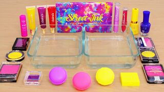 Pink vs Purple vs Yellow - Mixing Makeup Eyeshadow Into Slime ASMR 399 Satisfying Slime Video