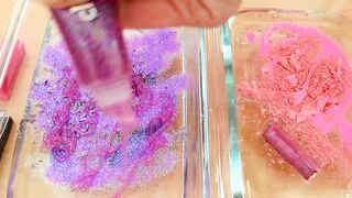 Pink vs Purple vs Yellow - Mixing Makeup Eyeshadow Into Slime ASMR 399 Satisfying Slime Video