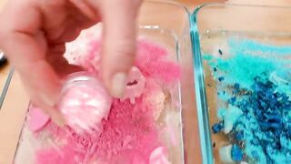 Pink vs Teal - Mixing Makeup Eyeshadow Into Slime ASMR 396 Satisfying Slime Video