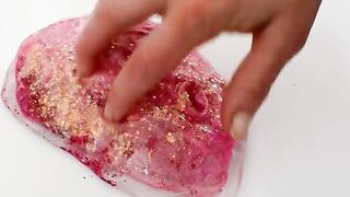 Pink vs Teal - Mixing Makeup Eyeshadow Into Slime ASMR 396 Satisfying Slime Video