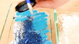 Blue vs White - Mixing Makeup Eyeshadow Into Slime ASMR 392 Satisfying Slime Video