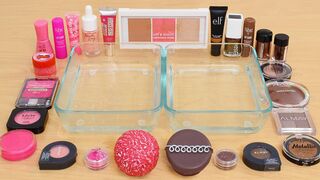 Strawberry vs Chocolate - Mixing Makeup Eyeshadow Into Slime ASMR 391 Satisfying Slime Video