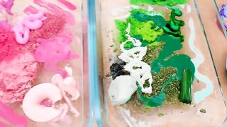 Pink vs Green - Mixing Makeup Eyeshadow Into Slime ASMR 389 Satisfying Slime Video