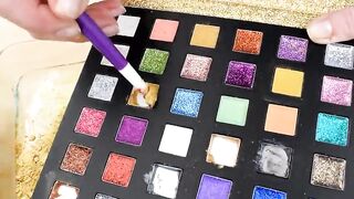 Black vs Gold - Mixing Makeup Eyeshadow Into Slime ASMR 386 Satisfying Slime Video