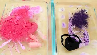 Pink vs Purple - Mixing Makeup Eyeshadow Into Slime ASMR 381 Satisfying Slime Video
