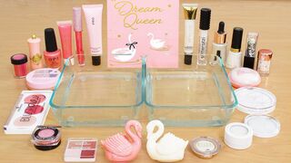 Pink vs White - Mixing Makeup Eyeshadow Into Slime ASMR 378 Satisfying Slime Video