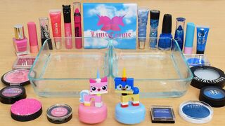 Pink vs Blue - Mixing Makeup Eyeshadow Into Slime ASMR 376 Satisfying Slime Video